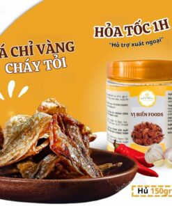 Cá Chi Vàng Cháy Tỏi Tẩm Gia Vị Vị Biển Ăn Kèm Với Cơm Nóng Hủ 150gr