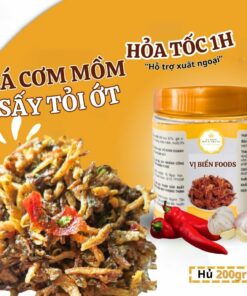 Cá Cơm Mồm Sấy Tỏi Ớt Vị Biển Ăn Kèm Với Cơm Nóng Hủ 200gr