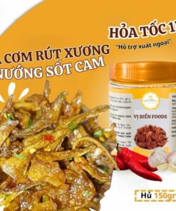 Cá Cơm Rim Rút Xương Nướng Sốt Cam Vị Biển Ăn Kèm Với Cơm Nóng Hủ 150gr