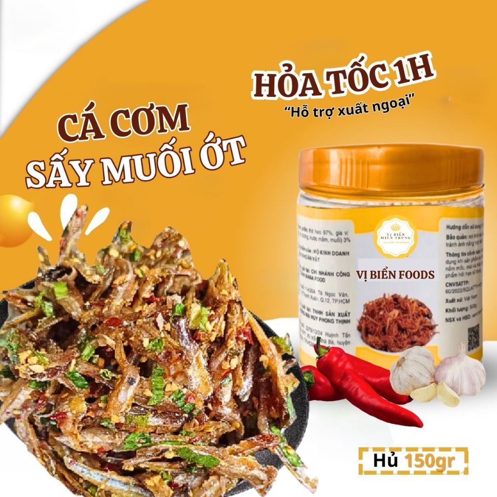 Cá Cơm Sấy Muối Ớt Vị Biển Ăn Kèm Với Cơm Nóng Hủ 130gr
