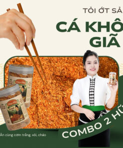 [Combo 2 Hũ Tiết Kiệm] Cá Khô Giã Tây Bắc (Tỏi Ớt Sả + Ớt Cay), Ăn Cơm Trắng Ngon Quên Lối Về