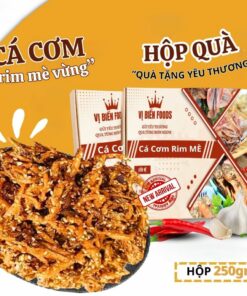 [Hộp Quà Tặng] Cá Cơm Rim Mè Vị Biển Hút Chân Không 250gr Quà Tặng Xuất Ngoại