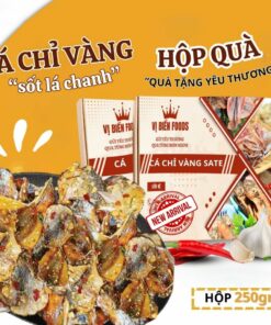 [Hộp Quà Tặng] Khô Cá Chỉ Vàng Sate Vị Biển Hút Chân Không 250gr Quà Tặng Xuất Ngoại