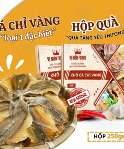[Hộp Quà Tặng] Khô Cá Chỉ Vàng Vị Biển Hút Chân Không 250gr Quà Tặng Xuất Ngoại