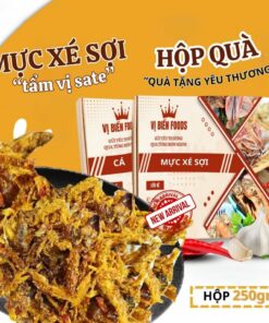 [Hộp Quà Tặng] Khô Mực Xé Sợi Tẩm Gia Vị Vị Biển Hút Chân Không 250gr Quà Tặng Xuất Ngoại