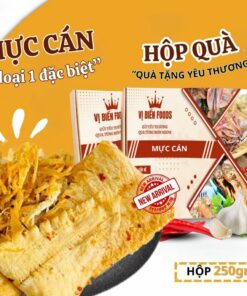 [Hộp Quà Tặng] Mực Cán Nguyên Con Vị Biển Hút Chân Không 250gr Quà Tặng Xuất Ngoại