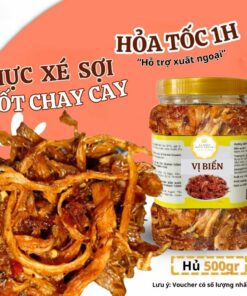[Hút Chân Không] Khô Mực Xé Sợi Sốt Chua Cay Vị Biển Hải Sản Ăn Vặt Kèm Với Cơm Nóng