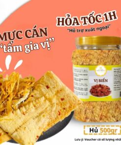 [Hút Chân Không] Mực Cán Tẩm Gia Vị Vị Biển, Khô Mực 1 Nắng ĂN Liền Hủ Pet 250gr Dai Ngon Chuẩn Vị