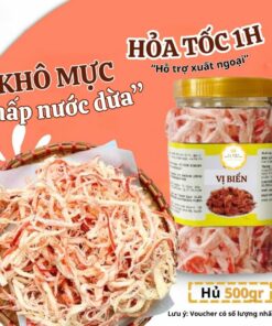 [Hút Chân Không] Mực Hấp Nước Dừa Xé Sợi Vị Biển, Khô Mực Hấp Nước Dừa Hủ Pet Dai Ngon Chuẩn Vị