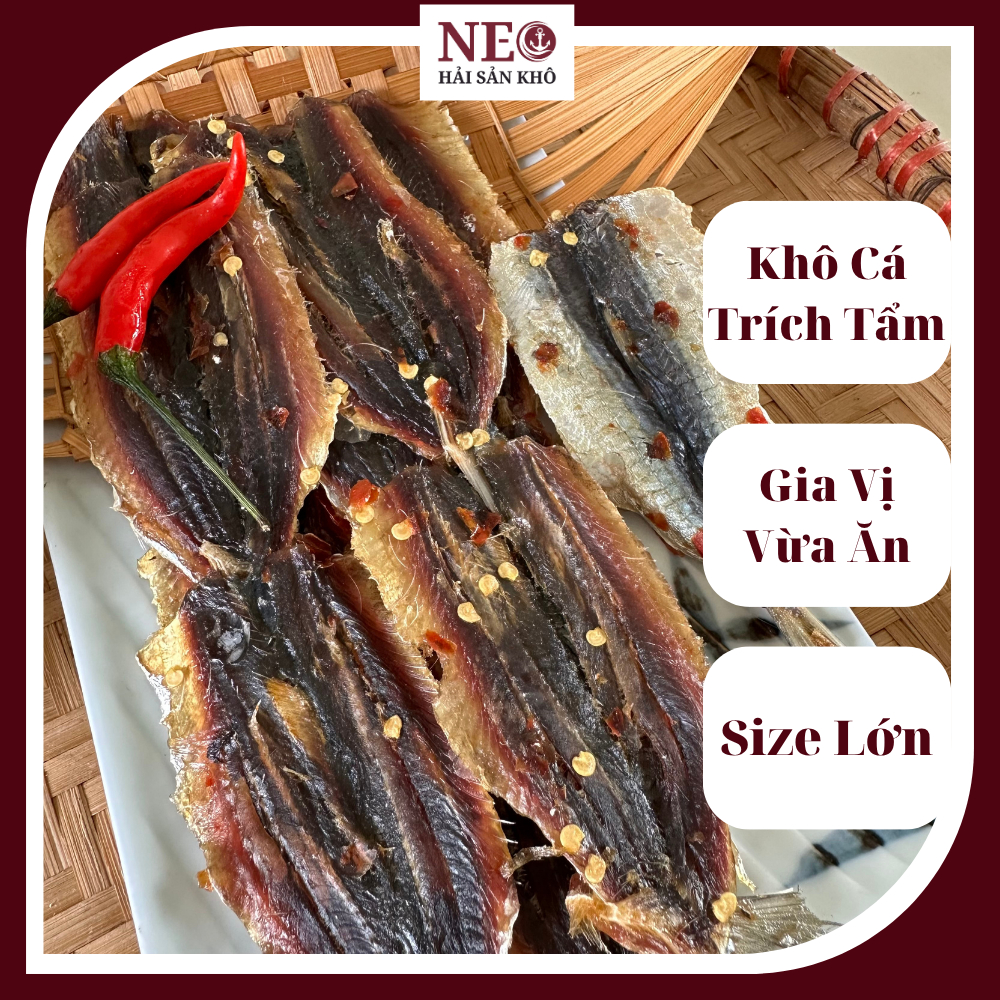 Khô CÁ TRÍCH TẨM gia vị vừa ăn size lớn thịt dày NEO Hải Sản Khô