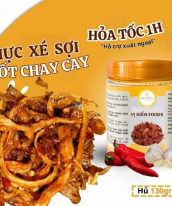 Khô Mực Xé Sợi Sốt Chua Cay Vị Biển Ăn Kèm Với Cơm Nóng Hủ 200gr