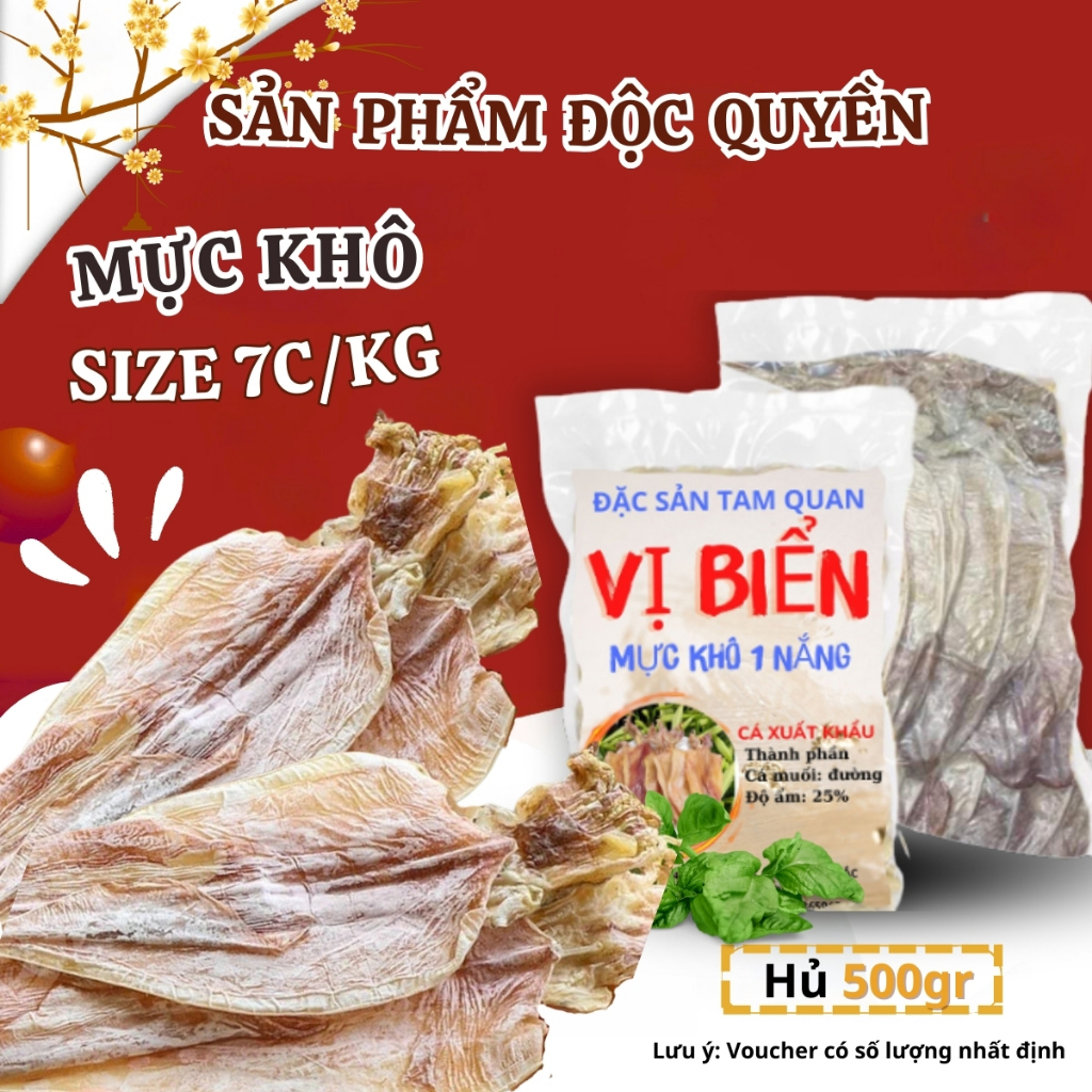 Mực Khô Câu Size 10 Con 1kg Loại To Vị Biển Foods, Hải Sản Sấy Khô Ngon Ngọt Hút Chân Không