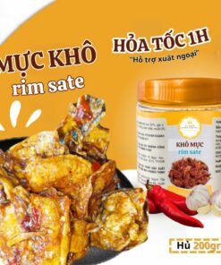 Mực Rim Sa Tế Vị Biển Đồ Ăn Vặt Ngon Rẻ Hủ PET 200gr Thực Phẩm Ăn Liền