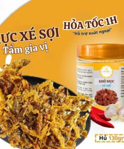 Mực Xé Tẩm Gia Vị Vị Biển Đồ Ăn Vặt Ngon Rẻ Hủ PET 130GR Thực Phẩm Ăn Liền