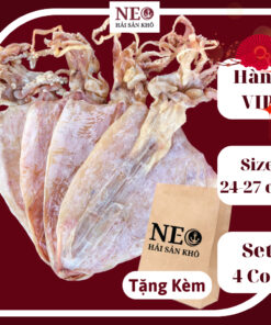 Set 4 con khô mực size 24-27 con/kg thượng hạng ngọt dày thịt NEO Hải Sản Khô